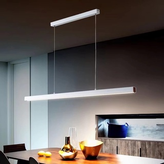 Bellastein LED Pendelleuchte für esstisch dimmbar mit pendellampe höhenverstellbar Moderne Hängeleuchte/Deckenleuchte für büro esszimmer Arbeitszimmer Wohnzimmer Küche Bar leuchte (Weiß, L150cm)
