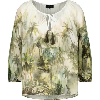 Monari Bluse Tropical Allover Grün 44