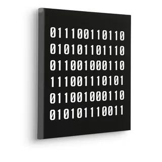 KOMAR Typo Naughty Binary - 40 x 40 cm", - Bild Auf Keilrahmen - Minimalistisch Modern