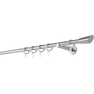 ONDECO Vorhangstange Rundrohr 1-läufig Ø 20 mm 350 cm Edelstahl-Optik