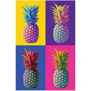 Yooyu Bunte Ananas Andy Warhol Berühmte Kunstwerk Malerei auf Leinwand Poster und Drucke Wandkunst Bilder Wohnzimmer Dekor 50x70cm Rahmenlos