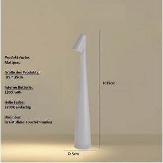 DTC GmbH LED Schreibtischlampe Elegante hohe Tischlampe-Geringe Größe grau