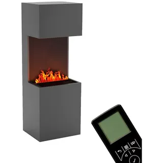 GLOW FIRE Elektrokamin Beethoven Wasserdampf Kamin, Elektrischer Kamin, Wasserdampfkamin mit 3D Feuer und Knisterfunktion grau