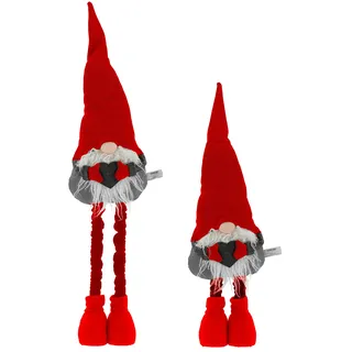 itsisa Wichtel mit Teleskopbeinen (80 cm) Weihnachts Deko, Weihnachtswichtel, Wichtelkind