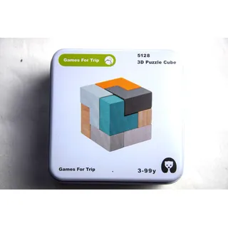 9 Teile + Blechkiste Würfelpuzzle 5128 Bauklötze Reiseset 3D Puzzle Würfel Holz