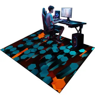 Gaming Bodenschutzmatte für Hartböden & Teppich 140 x 180 cm, Schreibtischstuhl Unterlage, Bürostuhl Unterlage, Kratzfest Rutschfest Computerstuhl Teppiche, Bürostuhl Matte, Gaming Stuhl Unterlage