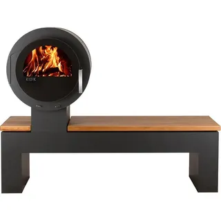 Kaminofen Kanuk® BANK Goldenteak - Schwarz