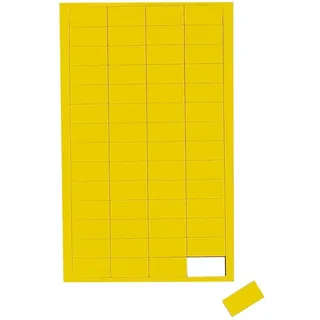 MAUL Magnete Rechteck (56 Stück) | Kleine Magnete für Magnettafel, Kalender und Whiteboard | Bunt | Klein 1x2 cm (LxB) | Beschriftbar mit Marker | Gelb
