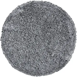 Beliani CIDE Zottelteppich 140 x 140 cm Schwarz/Weiß