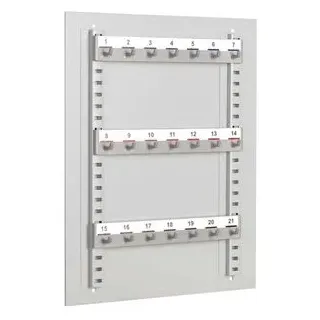 format Schlüsselbrett WT21 grau, Metall, mit 21 Haken, 27 x 35cm, nummeriert