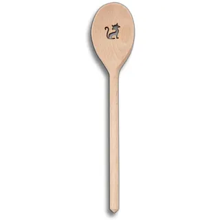 3x HOFMEISTER® Kochutensilien Löffel oder Pfannenwender mit Motiv aus Holz (Ovaler Kochlöffel/Katze)