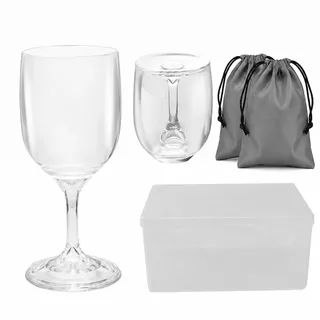 HIKENRI 2er Set Camping Weingläser Kunststoff,200ml Weingläser