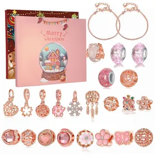 CLTYQ Schmuck-Adventskalender Schmuck-Adventskalender Weihnachtskalender Teenager Mädchen Kinder, DIY Adventskalender Inhalt Kinder Frauen Schmuck Armband