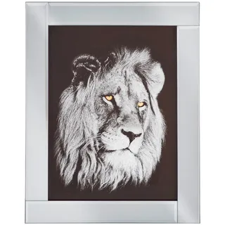 Ambia Home Glasbild, Schwarz, Silber, Weiß, Holz, Glas, Papier, Recyclingholz,Recyclingholz, rechteckig, 38x48 cm, Fotografie, Bilder und Zubehör, Wandbilder, Glasbilder