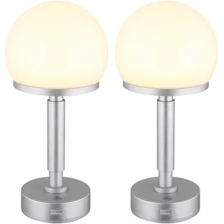 GLOBO Tischleuchte Pilz Silber 2 St.
