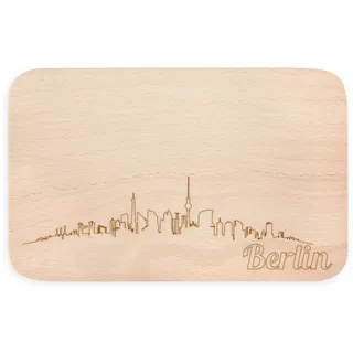 JUNIWORDS Frühstücksbrettchen mit Skyline Gravur - Wähle eine Stadt - Berlin