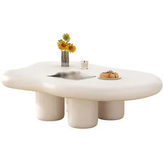 Moderner Wolken-Couchtisch,Unregelmäßige Massivholz Wolke Form Couchtisch Dekor,Wolkenförmiger Beistelltisch Niedlicher Teetisch,Runde Verdicken End Tabelle,Für Wohnzimmer Schlafzimmer Möbel ( Color :