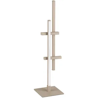 EGLO LED Tischlampe Trepiliano, Nachttischlampe Stabform, Design Tischeuchte Fensterbank aus Metall in Sandfarben, warmweiß, H 47 cm