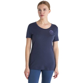 Icebreaker Merino 150 Tech Lite Iii Scoop Logo Reflections Short Sleeve T-shirt Blau L Frau