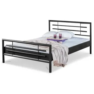 BED BOX Metallbett, Schwarz, Metall, 100x200 cm, Schlafzimmer, Betten, Metallbetten