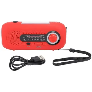 Solar-wetterradio Mit 1-w-5-led-taschenlampe (3 Helligkeitsstufen, 4 Lichtmodi), Sos-funktion, Handkurbel, Usb-c-ladeanschluss, 20