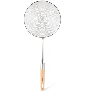 Ken Hom Schaumlöffel Edelstahl mit Buchenholzgriff 45,8 cm
