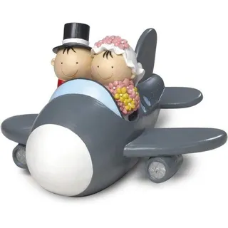 Tortenfigur Brautpaar Flugzeug - Dekoration & Spardose