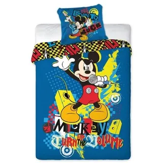Disney MICKEY MOUSE ROCKSTAR Bettwäsche 160x200cm 70x80cm , 100% Baumwolle, ÖKO TEX 100