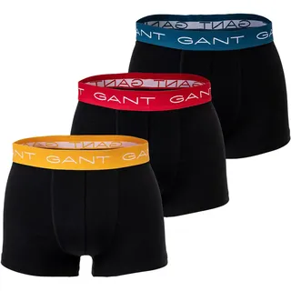 GANT Herren Boxer Shorts, 3er Pack - Trunks, Retro Pants, Cotton Stretch Schwarz S