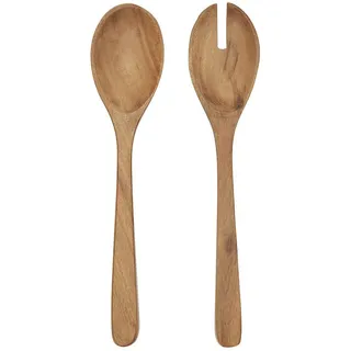 BUTLERS Salatbesteck Braun, Holz, 1 cm, Kochen, Küchenhelfer,