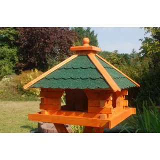 DEKO VERTRIEB BAYERN XXXL Premium Vogelhaus mit/ohne Ständer Futterhaus Vogelfutterhaus Vogelvilla, Farbe: Grün