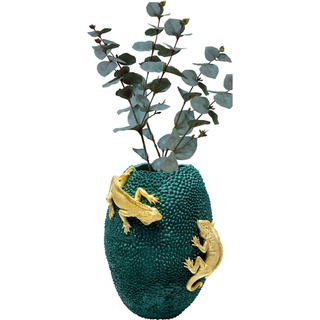 Kare Design Vase Chameleon Jack Fruit, Vase für das Wohnzimmer, Dekoratives Accessoire, Blumenvase, grün/gold, 39x39x39cm