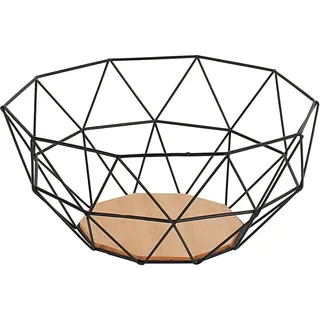 Gusta 01158240, Obstschale, Metall, Holz, Schwarz, Holz, andere, 265 mm, 250 mm - Schwarz/Braun
