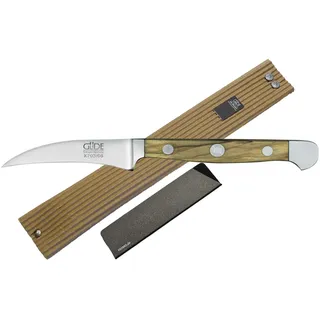 Güde Alpha Olive Messer Kochmesser Santoku Brotmesser Schälmesser Schinkenmesser Chai Dao ohne/mit Gravur + Prymo Farbe 1) Messer OHNE Gravur, Größe Schälmesser 6cm