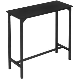 EUGAD Bartisch schwarz, Stehtisch, Küchentisch, Bar Tisch schmal, Konsolentisch, Flurtisch, Beistelltisch hoch, für Bar Bistro Kücheninsel, aus Holzwerkstoff Metall, 100x100x40cm