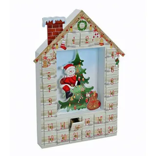 Adventskalender Haus Holz (21564w) mit 3D-Weihnachtsszene