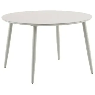 Sunfun Solo Gartentisch rund  (Ø x H: 120 x 74 cm, Aluminium, Sintered Stone, Light-Greige)