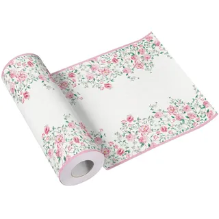 Paw Decor Collection PAW Tischläufer 40 cm x 24 m - Rosa Saison | Aus Airlaid-Material, saugstark, für Kommunion, Hochzeit, Geburtstag und Taufe, alle 120 cm sauber abtrennbar