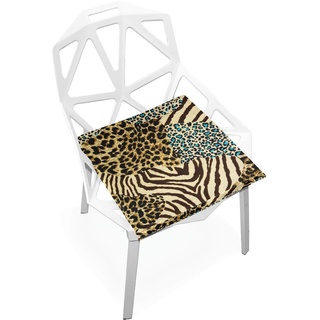 linomo Zebra Leopard Druck Memory Foam Stuhlkissen Sitzkissen für Kinder, 40 x 40 cm