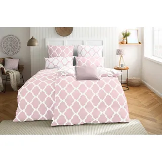 OTTO home Alba Wendebettwäsche Rosa 155 x 220 cm + 80 x 80 cm