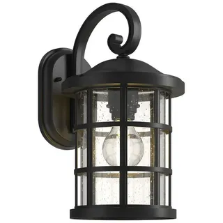 LINDBY Laterne Glas Kunststoff 20,3 x 36,5 cm E27 schwarz