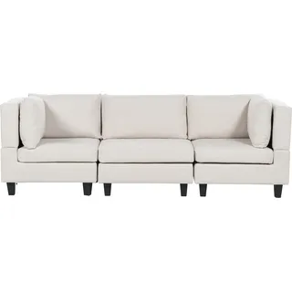 Beliani Modulsofa 3-Sitzer Unstad Stoff Hellbeige