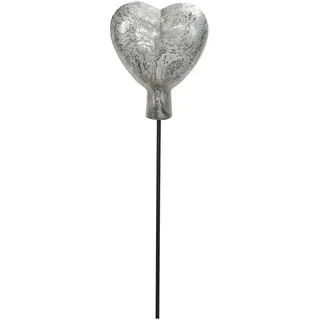POSIWIO Gartenstecker ''Herz'' in Silber - (B)15 x (H)20 x (T)6 cm