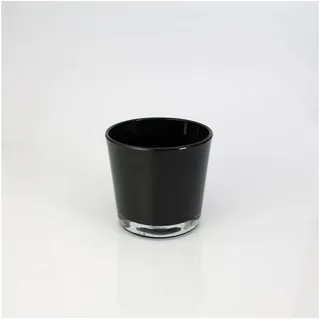 INNA-Glas Blumentopf Kleine Glasvase - Windlicht Alena, schwarz, 10,5cm, Ø 11,5cm schwarz