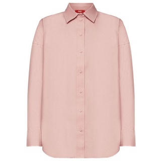 Esprit Langarmbluse Hemd aus Baumwoll-Popeline rosa