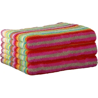 CAWÖ Gästetuch, 3er Pack - C Life Style multicolor, gestreift, Walkfrottier Multicolor / 30x50cm