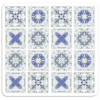 WENKO Spritzschutz Multi Glas Herdabdeckplatte Herdspritzschutz Herdabdeckung, 56 x 50 cm Fliesen Muster für Glaskeramik-Kochfelder bunt