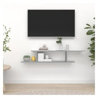 vidaXL TV-Wandregal 125x18x23 cm Grau Holzwerkstoff