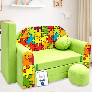 millybo Kindersofa Kinder Couch mit Schlaffunktion ausklappbar 3in1 Kinder Sofa Spielsofa mit Bettfunktion Mädchen Jungen Sitzsack Minisofa Schlafsofa Kinderzimmer Schlafsessel (Z34)