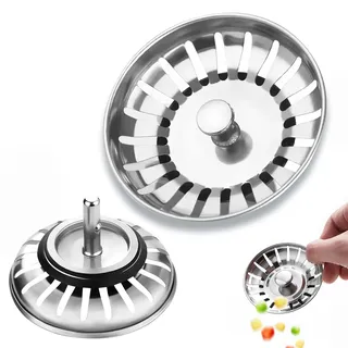 2 Stück Waschbecken Sieb aus Edelstahl, Waschbecken Siebeinsatz Sieb, Universal abflussstopfen mit sieb, Geeignet für Küche, Badezimmer, Verhindern Sie Clogs, schlechte Gerüche (8cm Durchmesser)
